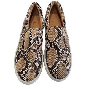 LuLus Womens Faux Snake Print Slip-on Shoes, Size 6